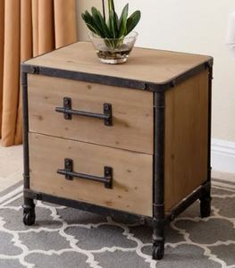 lot 1901 image: Abbyson Northwood Industrial 2-Drawer Nightstand