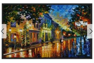 lot 1904 image: On The Way To Morning  by Leonid Afremov Framed Oil Painting Print on Canvas