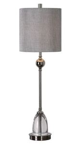 lot 1930 image: Uttermost Gallo Nickel Buffet Lamp Table