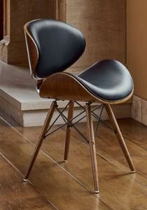 lot 1937 image: Corvus Madonna Mid-century Walnut and Black Finish Accent Chair
