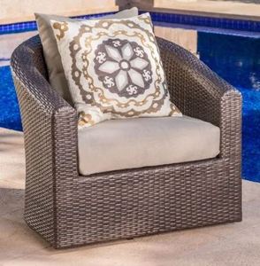 lot 1938 image: Darius Outdoor Wicker Aluminum Swivel