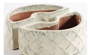 lot 1939 image: Alfresco Home Crema Trellis Umbrella Planter Creme