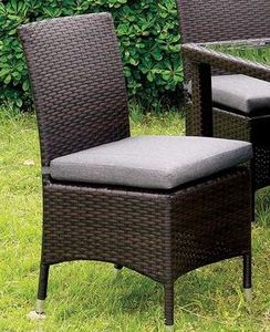 lot 4467 image: Pair of Furniture of America Outdoor Chairs w Fabric Cushions