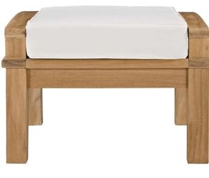 lot 4470 image: Modway Marina Outdoor Patio Teak Ottoman in Natural Fine Sanded Wood NO CUSHION