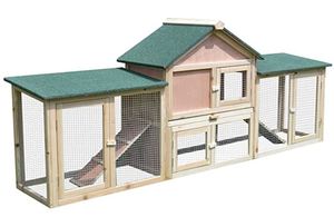 lot 4497 image: PawHut 83 wood 2 story Outdoor Deluxe Dog House