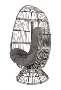lot 4498 image: Pintan Outdoor Wicker Swivel Egg Chair Dark Grey
