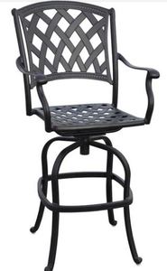 lot 4535 image: Darlee Ocean View Cast Aluminum Swivel Bar Stool