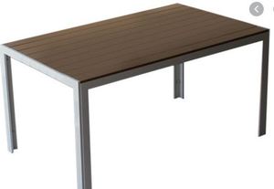 lot 5876 image: Winston Dining Table(White Frame, Brown Polywood)