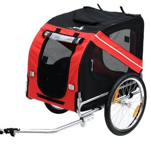 lot 5883 image: Aosom Elite Pet Trailer (RedBlack)