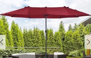 lot 5894 image: Outsunny 15 Steel Rectangular Outdoor Umbrella (Red)