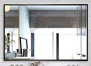 lot 4521 image: NeuType Black Wall-Mounted Mirror 43 x 31