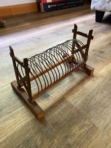 lot 2002 image: Vintage Brass and Wood Paper organizer