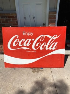 lot 2007 image: Large Metal Coca Cola Sign