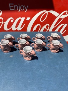 lot 2011 image: Lot of 9 vintage 1977 Frankoma Carter Mondale Democrat Donkey Mugs