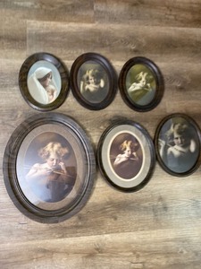 lot 2025 image: Lot of 6 Vintage MB Parkinson Framed Cupid��s.