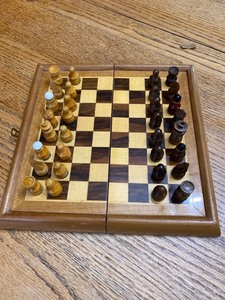 lot 2031 image: Folding wooden chess set