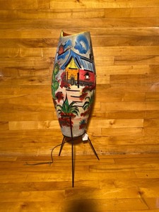 lot 2036 image: Painted Lamp on stand