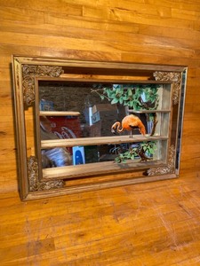 lot 2127 image: Vintage flamingo shadowbox mirror