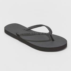 lot 919 image: Womens Brynn Glitter Flip Flop Sandals - Shade & Shore Black 10