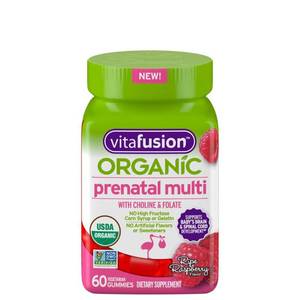lot 942 image: Vitafusion Organic Prenatal Multivitamin Gummies - Ripe Raspberry - 60ct