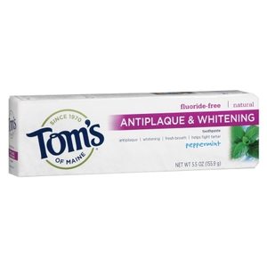 lot 1076 image: Toms of Maine Antiplaque and Whitening Peppermint Natural Toothpaste - 5.5oz