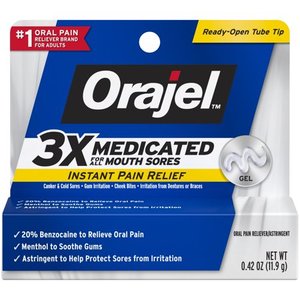 lot 1086 image: Orajel 3X Medicated For All Mouth Sores Gel .42 OZ