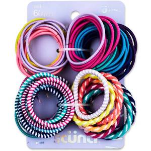 lot 2133 image: Scunci Assorted Colors and Patterns Elastics - 60pk