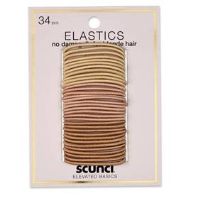 lot 2146 image: Scunci No Damage Elastics - Beige - 2mm34ct