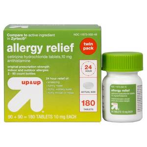 lot 2182 image: up & up 24 Hour Allergy Relief Hydrochloride Tablets - 180 Count