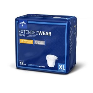 lot 7310 image: Medline Adult XL Disposable Briefs with Tabs, Diapers for Extended Wear Overnight Maximum Capacity High Absorbency, Extra Large Fits waists 57 to 65 inches, 60 Count