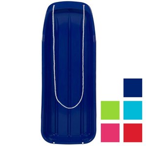 lot 7383 image: Best Choice Products 48in Kids Outdoor Plastic Sport Toboggan Winter Snow Sled Board Toy w Pull Rope - Blue
