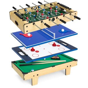 lot 7396 image: Best Choice Products 4-in-1 Multi Arcade Competition Game Table Set wPool Billiards, Air Hockey, Foosball, Table Tennis