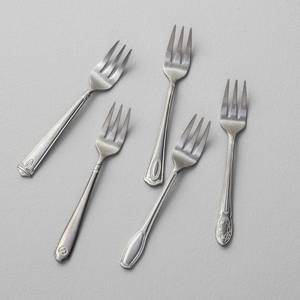 lot 7408 image: 5pk Appetizer Fork Antique Finish Stainless Steel - Hearth & Hand with Magnolia