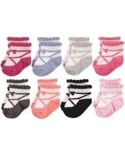 lot 7497 image: Ballet Slipper Crew Socks, 8-Pack (Baby Girls)
