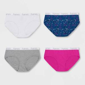 lot 7543 image: Hanes Premium Womens 4pk Boyfriend Hipster Briefs - Colors May Vary S