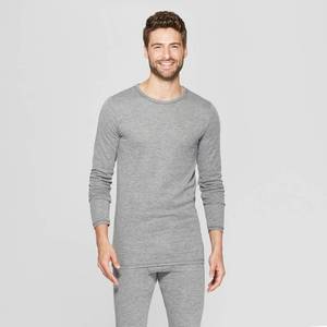 lot 7544 image: Mens Long Sleeve Wool Blend Thermal Undershirt - Goodfellow & Co Heather Gray M