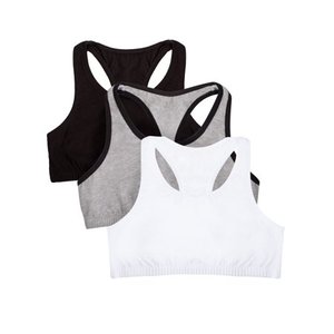 lot 7569 image: Fruit of the Loom Girls Built Up Strap Cotton Sport Bra, 3 Pack (Little Girls & Big Girls)