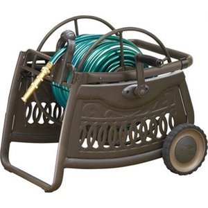 lot 1544 image: Ames 2517000 Decorative Metal Hose Reel Cart With 150-Foot Hose Capacity