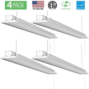 lot 1550 image: SUNCO 4 PACK FLAT SHOP LIGHT UTILITY LED 40W (300W) 4500 LUMEN 5000K (DAYLIGHT)