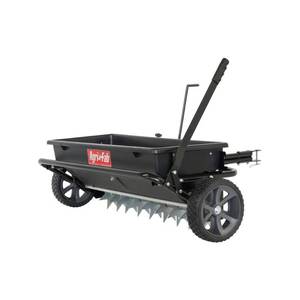 lot 1557 image: Agri-Fab, Inc. 100 lb. 32 Spread Drop SpreaderSpike Aerator Tow Behind Lawn Groomer Model #45-0543