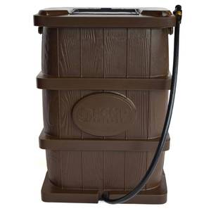 lot 1608 image: FCMP Outdoor WG4000-BRN Wood Grain Rain Barrel, Brown