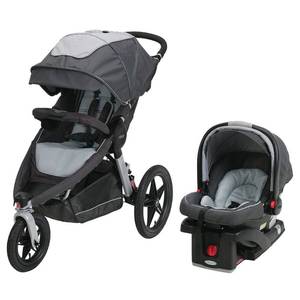 lot 1629 image: Graco Relay Click Connect Jogging Travel System - Glacier