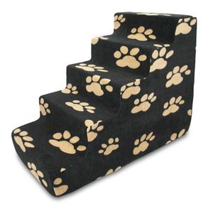 lot 1646 image: Best Pet Supplies ST210T-L Foam Pet StairsSteps, 5-Step, Black