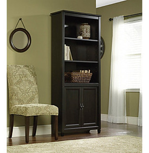 lot 6594 image: Sauder Edge Water Library Bookcase in Estate Black