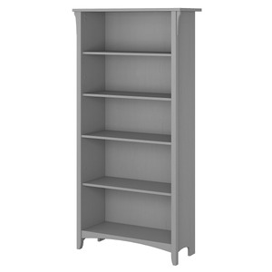 lot 6601 image: Bush Furniture Salinas 5 Shelf Bookcase in Cape Cod Gray