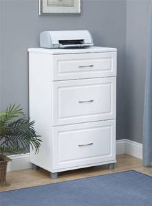 lot 6602 image: Ameriwood Kendall 3 Drawer Base Cabinet 24 White