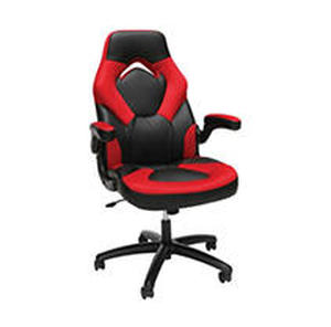 lot 6610 image: OFM Essentials Collection Racing Style Bonded Leather Gaming Chair, in Red (ESS-3085-RED)