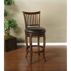lot 6615 image: 34 Maxwell Swivel Bonded Leather Barstool HardwoodDark Chocolate - American Heritage Billiards