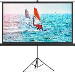 lot 1587 image: TaoTronics Projector Screen with Stand,Indoor Outdoor PVC Projection Screen 4K HD 100 16 9 Wrinkle-Free Design(Easy to Clean, 1.1Gain, 160° Viewing Angle & Includes a Carry Bag) for Movie, Meeting