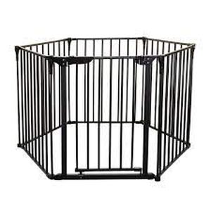 lot 1624 image: Newlittle Chicks Oxford 3-in-1 Play Yard, Wide Barrier Gate, In Charcoal